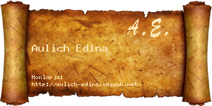 Aulich Edina névjegykártya